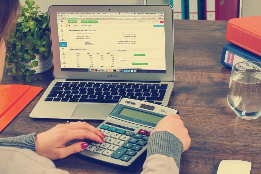 Working through accounts with a calculator