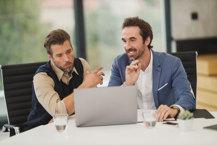 Accountants meeting with a client